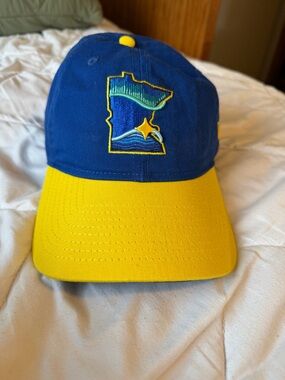 Blue and Yellow Embroidered Baseball Cap - Men
